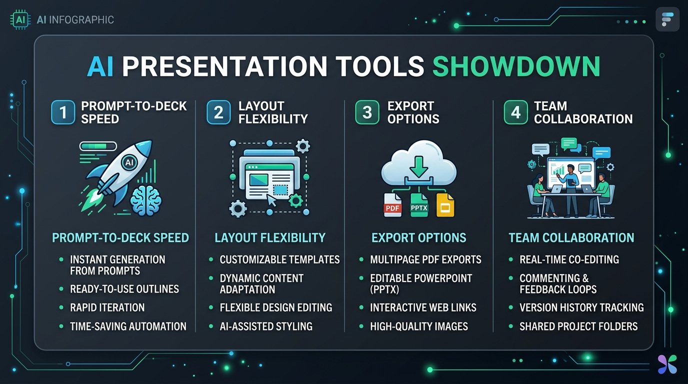 AI Presentation Tools Showdown Graphic