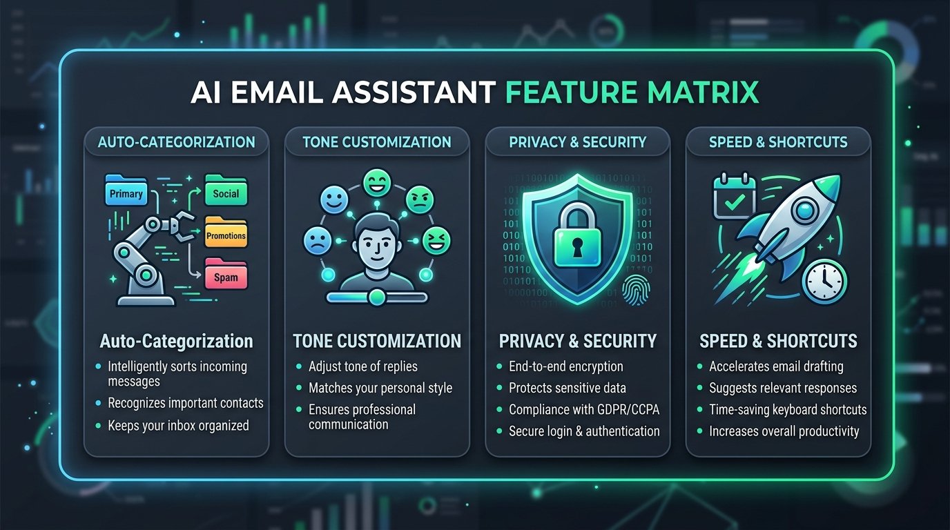 AI Email Assistant Feature Matrix Chart