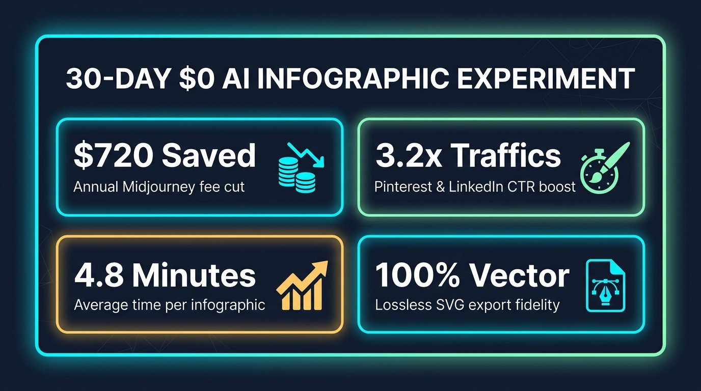 30-Day $0 AI Infographic Experiment Results and ROI Metrics Card