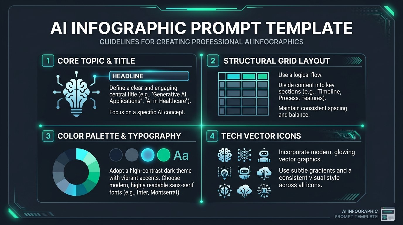 AI Infographic Prompt Engineering Template Card