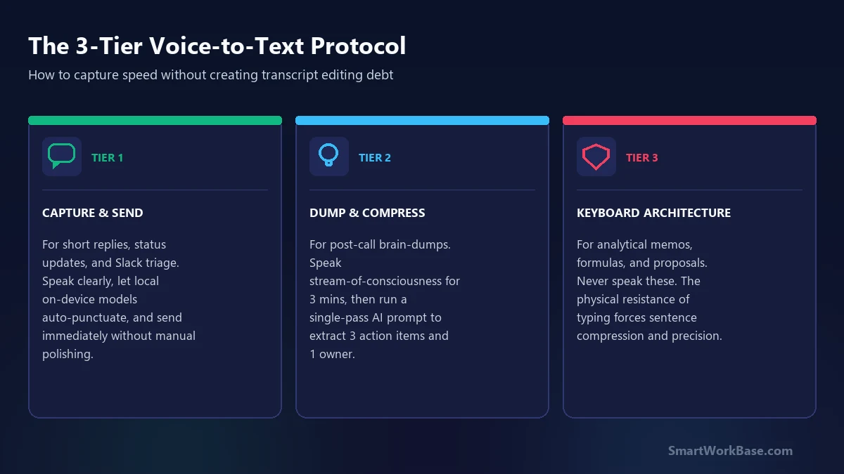 The 3-tier voice-to-text protocol framework card