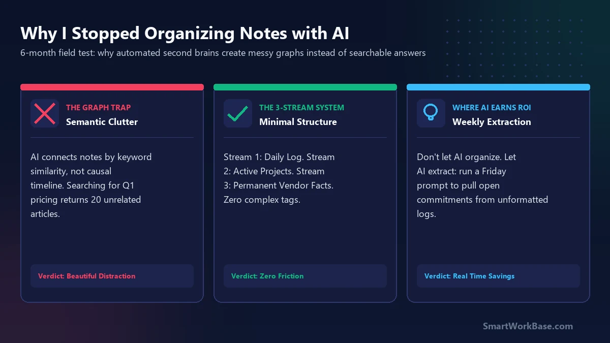 Hero card: 6-month field test of autonomous second brains vs searchable plain text