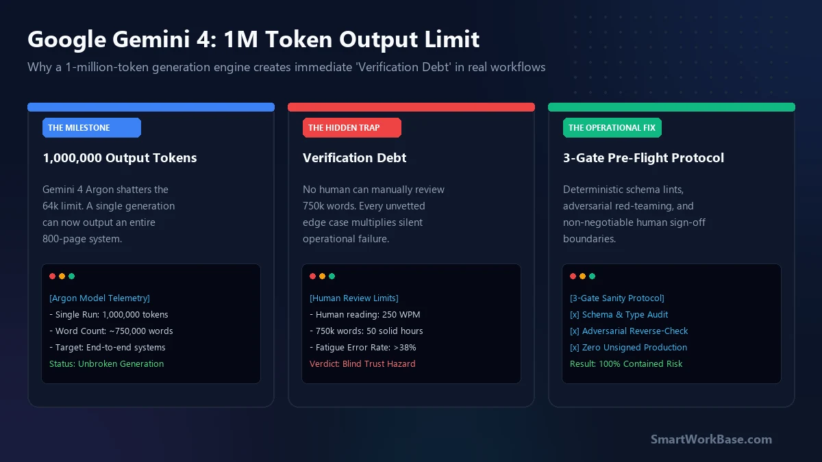 Google Gemini 4 1M Output Limit and Verification Debt Hero